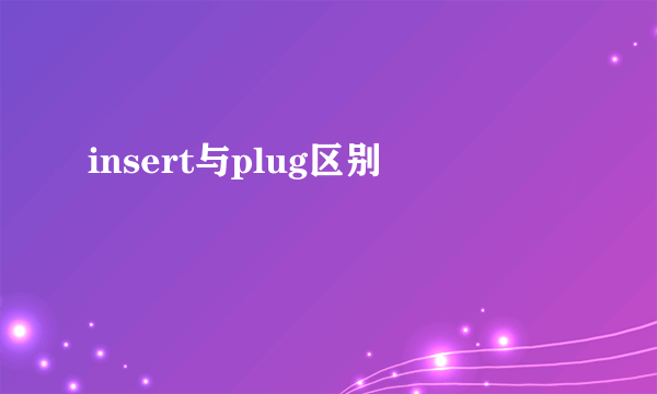 insert与plug区别