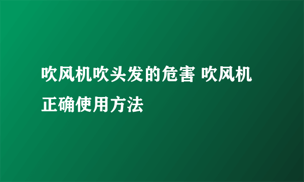 吹风机吹头发的危害 吹风机正确使用方法