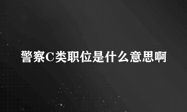 警察C类职位是什么意思啊