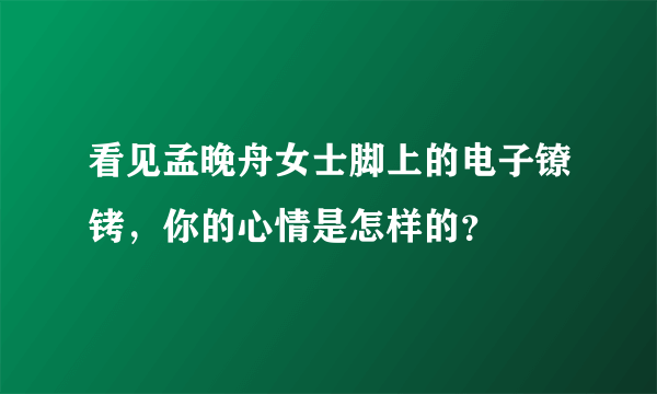 看见孟晚舟女士脚上的电子镣铐，你的心情是怎样的？