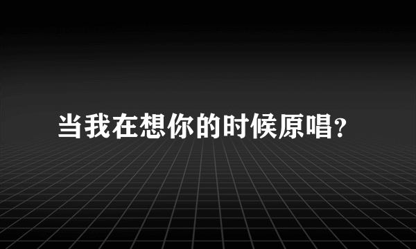 当我在想你的时候原唱？