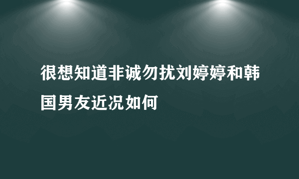 很想知道非诚勿扰刘婷婷和韩国男友近况如何