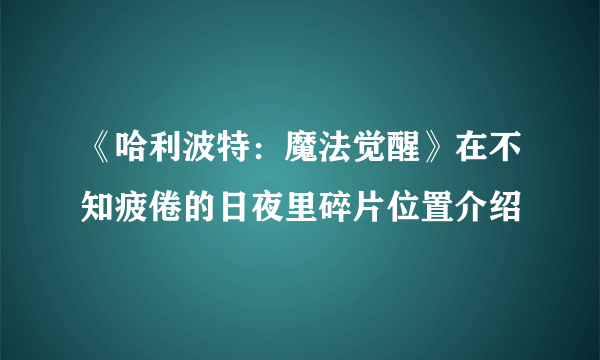 《哈利波特：魔法觉醒》在不知疲倦的日夜里碎片位置介绍