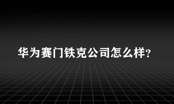 华为赛门铁克公司怎么样？