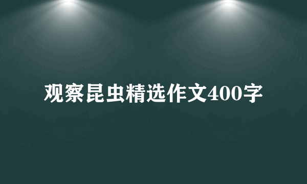 观察昆虫精选作文400字