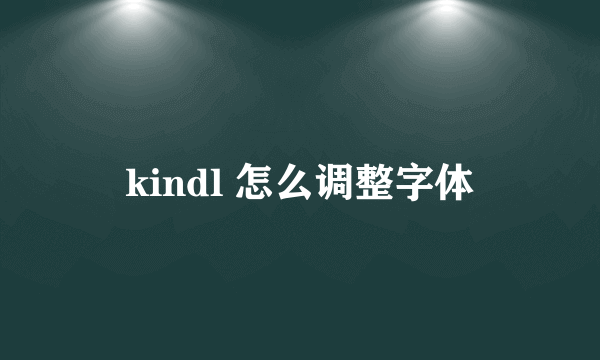 kindl 怎么调整字体