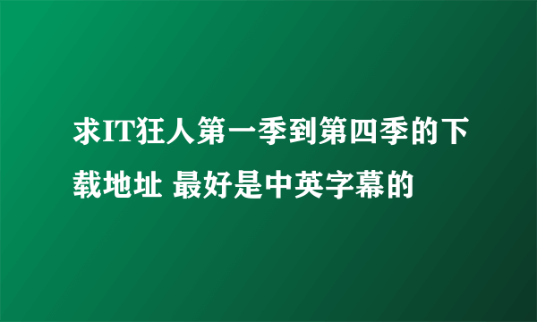 求IT狂人第一季到第四季的下载地址 最好是中英字幕的