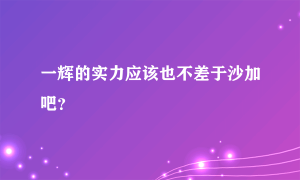 一辉的实力应该也不差于沙加吧？