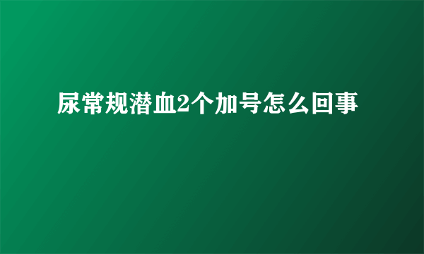 尿常规潜血2个加号怎么回事