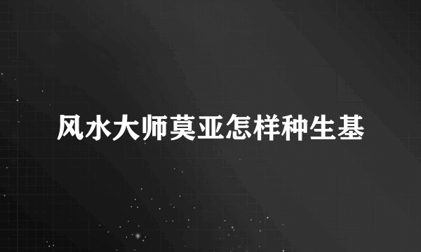 风水大师莫亚怎样种生基