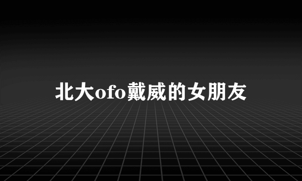 北大ofo戴威的女朋友