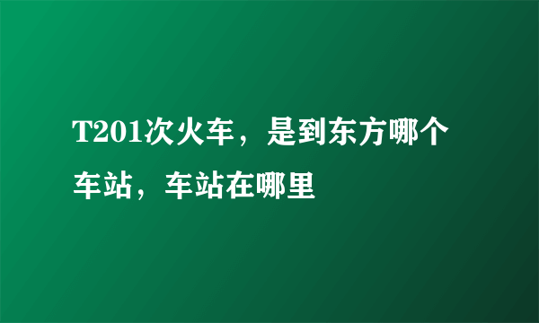 T201次火车，是到东方哪个车站，车站在哪里