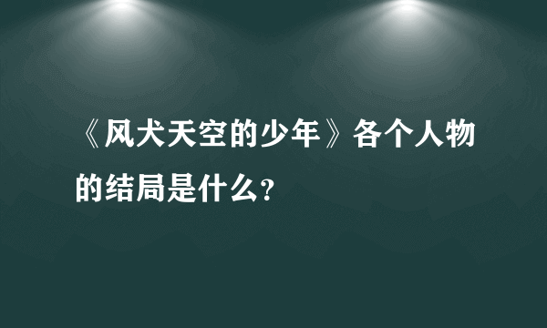 《风犬天空的少年》各个人物的结局是什么？