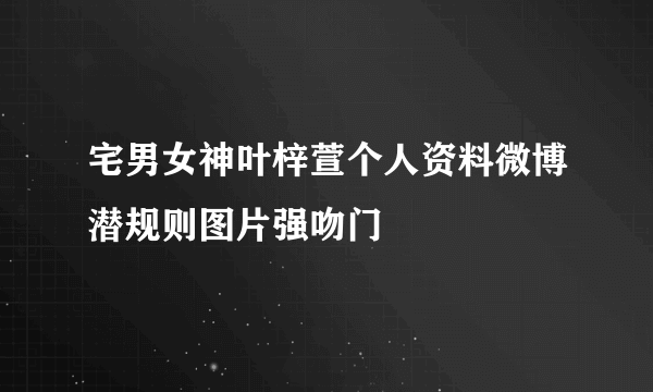 宅男女神叶梓萱个人资料微博潜规则图片强吻门