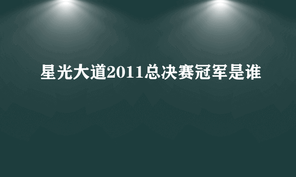 星光大道2011总决赛冠军是谁