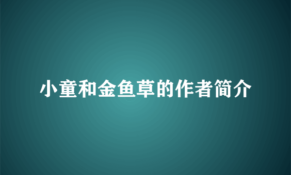 小童和金鱼草的作者简介