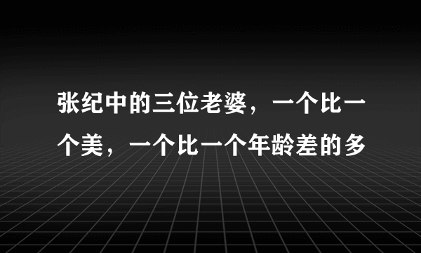 张纪中的三位老婆，一个比一个美，一个比一个年龄差的多