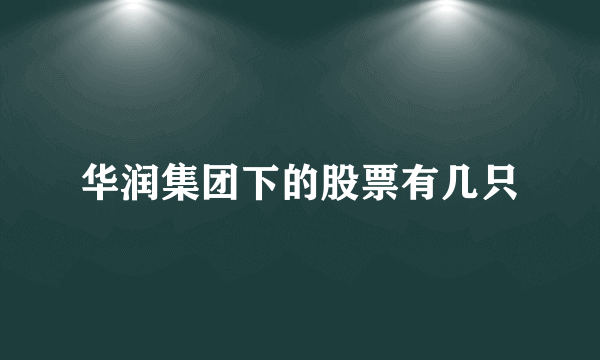 华润集团下的股票有几只