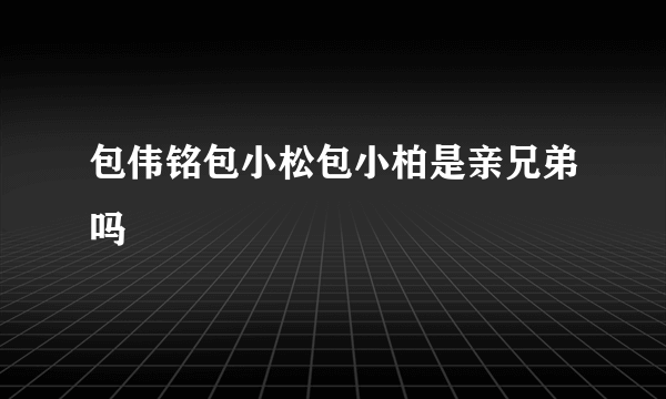 包伟铭包小松包小柏是亲兄弟吗