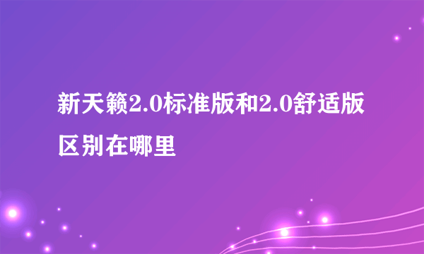 新天籁2.0标准版和2.0舒适版区别在哪里