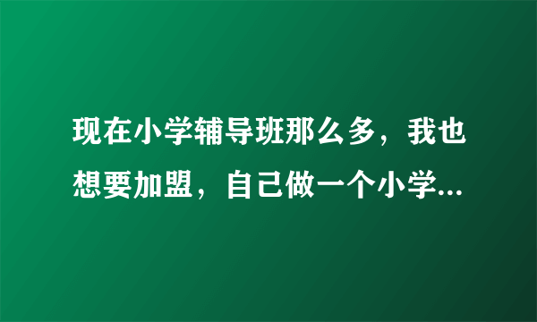 现在小学辅导班那么多，我也想要加盟，自己做一个小学教育辅导班，请问需要什么条件？