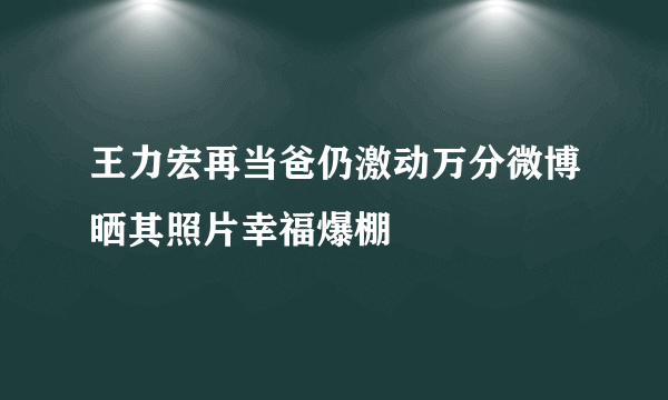 王力宏再当爸仍激动万分微博晒其照片幸福爆棚