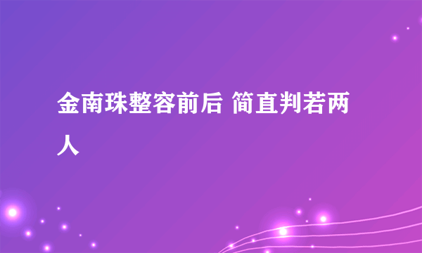 金南珠整容前后 简直判若两人