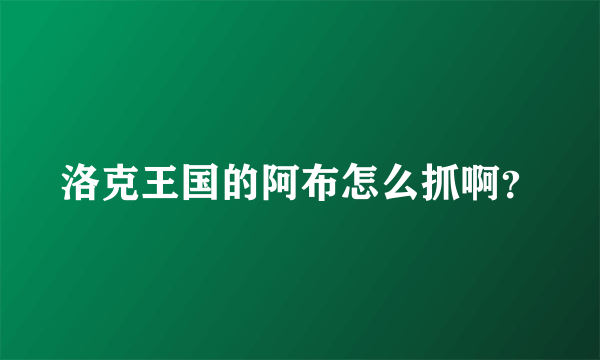 洛克王国的阿布怎么抓啊？