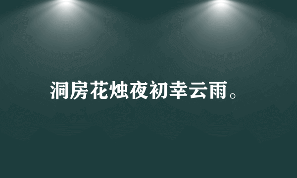 洞房花烛夜初幸云雨。