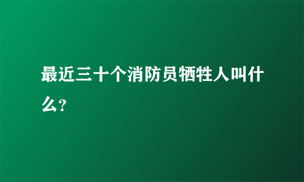 最近三十个消防员牺牲人叫什么？