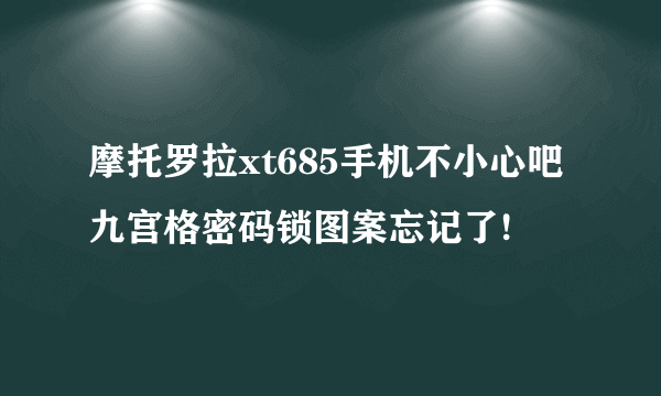 摩托罗拉xt685手机不小心吧九宫格密码锁图案忘记了!