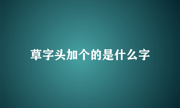 草字头加个的是什么字