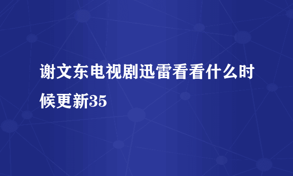 谢文东电视剧迅雷看看什么时候更新35