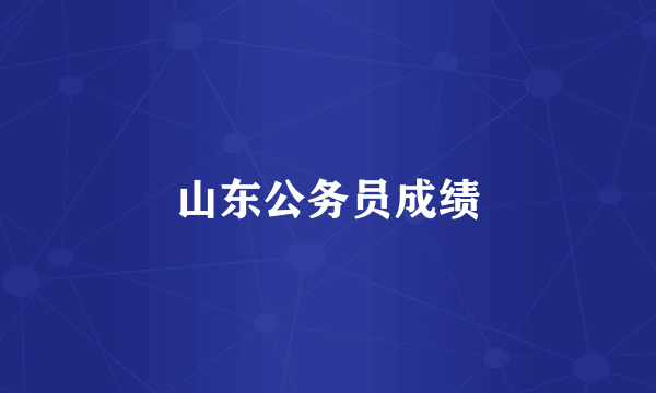 山东公务员成绩