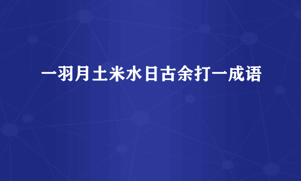 一羽月土米水日古余打一成语