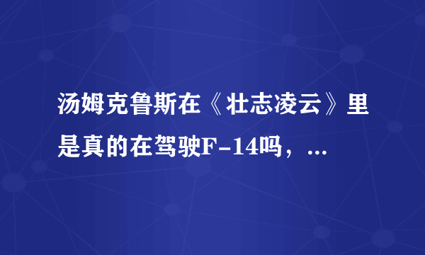 汤姆克鲁斯在《壮志凌云》里是真的在驾驶F-14吗，那些镜头是怎么拍的？