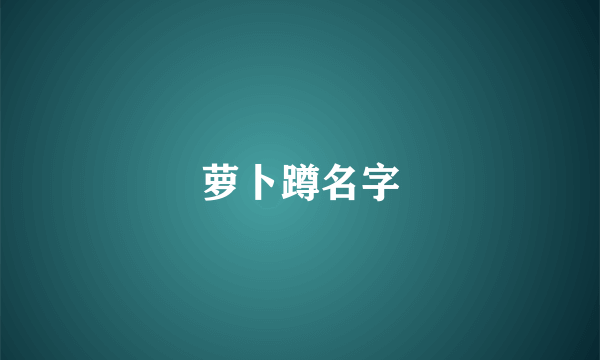 萝卜蹲名字