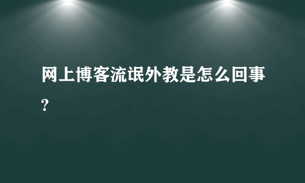 网上博客流氓外教是怎么回事?