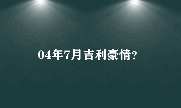 04年7月吉利豪情？