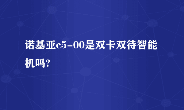 诺基亚c5-00是双卡双待智能机吗?