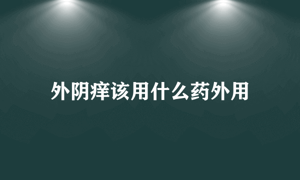 外阴痒该用什么药外用