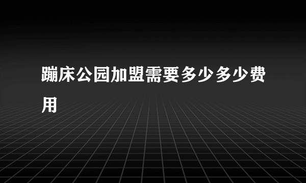 蹦床公园加盟需要多少多少费用