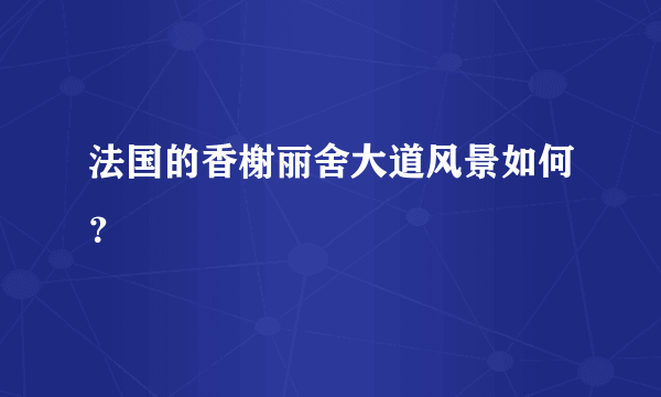 法国的香榭丽舍大道风景如何？