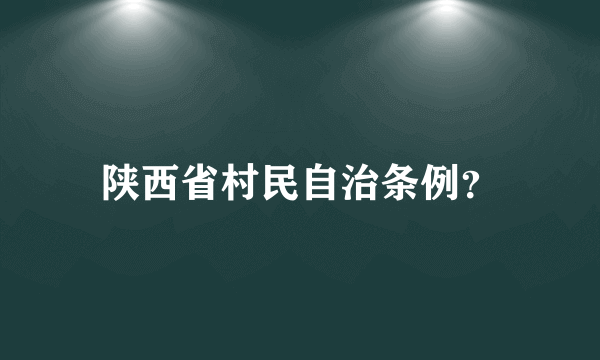 陕西省村民自治条例？