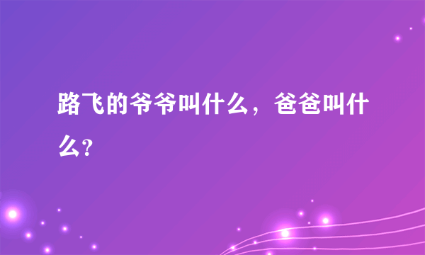 路飞的爷爷叫什么，爸爸叫什么？