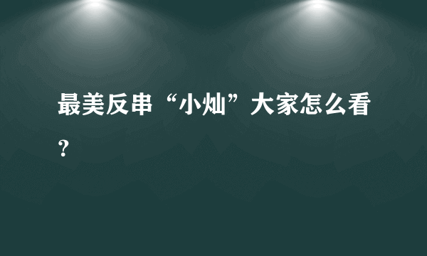 最美反串“小灿”大家怎么看？