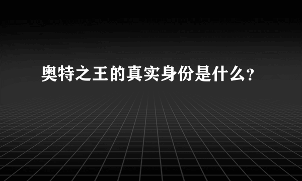 奥特之王的真实身份是什么？