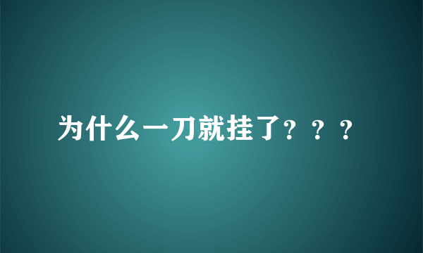 为什么一刀就挂了？？？