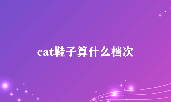 cat鞋子算什么档次