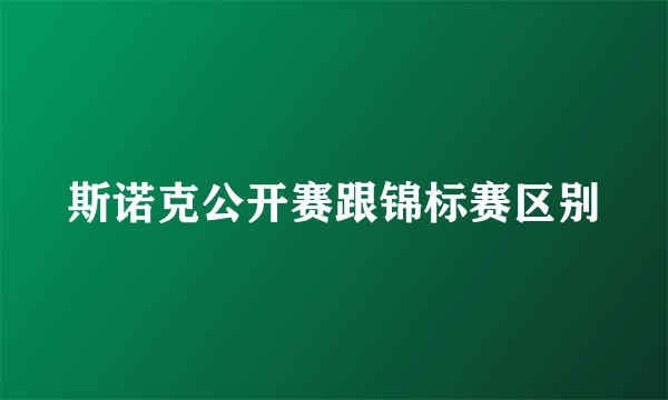 斯诺克公开赛跟锦标赛区别